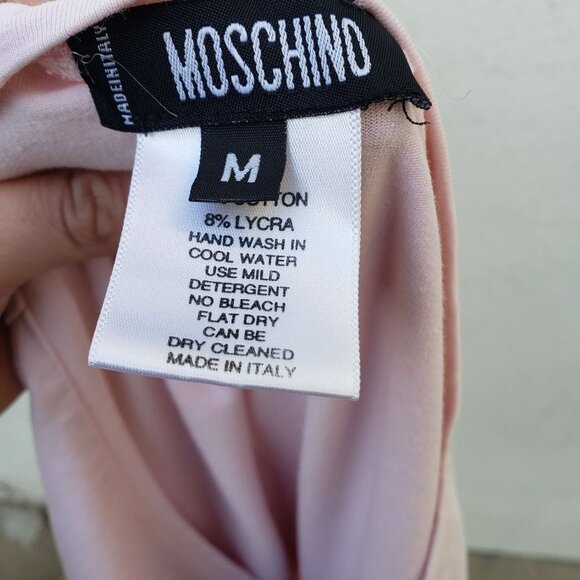 Vintage Y2K Moschino Baby Pink Gemstone Logo Tee - Picture 10 of 10